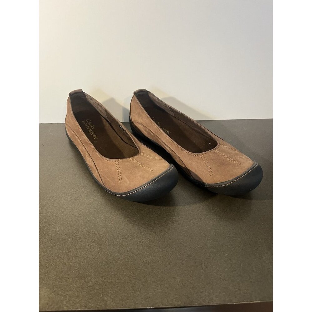 Clarks Springer Flats Women’s 7.5M Brown Leather